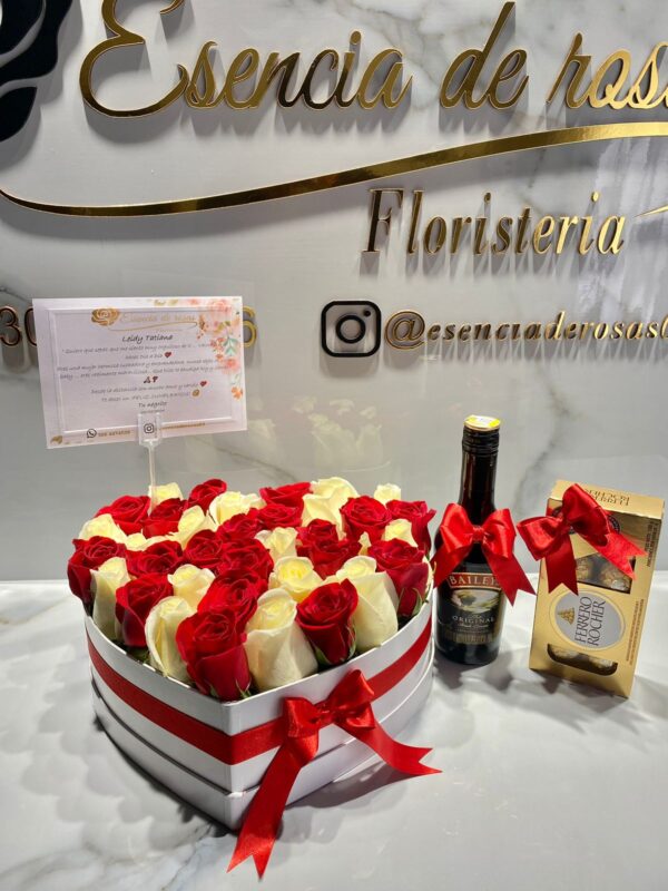 Corazón armonía, baileys y caja chocolates!